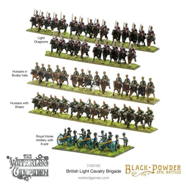 Warlord Games Black Powder Epic Battles   Black Powder Epic Battles: Waterloo - British Light Cavalry Brigade - 312001002 - 5060572509894