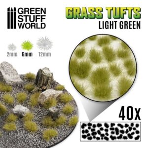 Green Stuff World    Grass TUFTS - 6mm self-adhesive - LIGHT GREEN - 8435646501628ES - 8435646501628