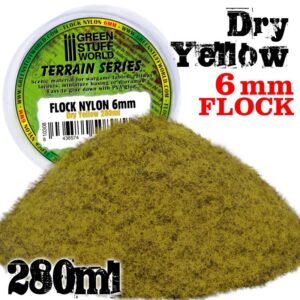 Green Stuff World    Static Grass Flock - Dry Yellow 6 mm - 280 ml - 8436574508079 -