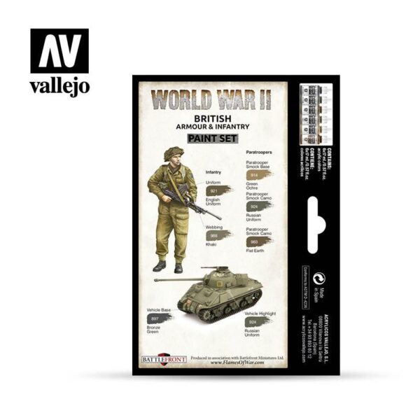 Vallejo    AV Vallejo Model Color Set - WWII British Armour&Infantry - VAL70204 - 8429551702041