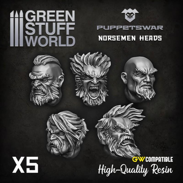 Green Stuff World    Norsemen heads - 5904873420710ES - 5904873420710