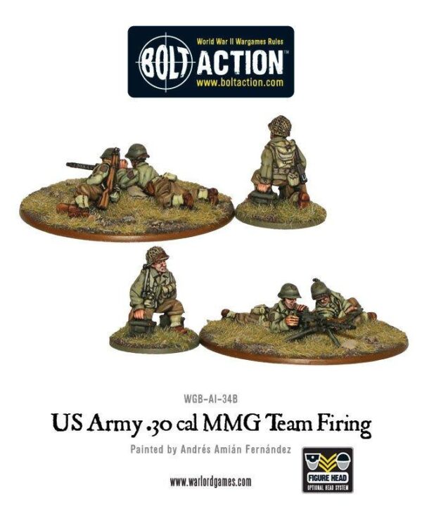 Warlord Games Bolt Action   US Army 30 Cal MMG Team Firing - WGB-AI-34 - 5060200847152