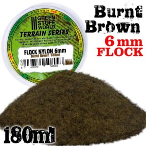 Green Stuff World    Static Grass Flock 6 mm - BURNT Brown - 180 ml - 8436574508093 -