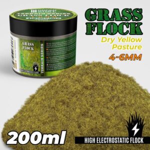 Green Stuff World    Static Grass Flock 4-6mm - DRY YELLOW PASTURE - 200 ml - 8435646506548ES - 8435646506548