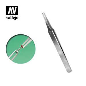 Vallejo    AV Vallejo Tools - 120mm Flat Rounded S/S Tweezers - VALT12007 - 8429551930512