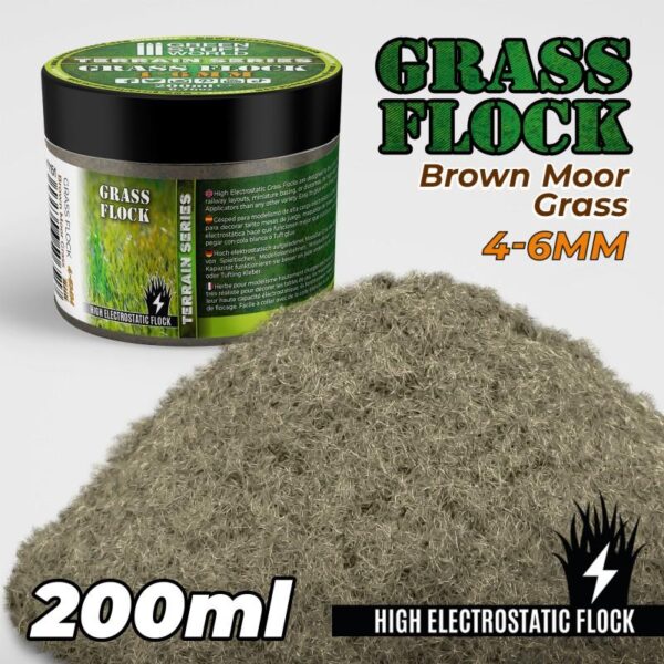 Green Stuff World    Static Grass Flock 4-6mm - Brown Moor Grass - 200 ml - 8435646506517ES - 8435646506517