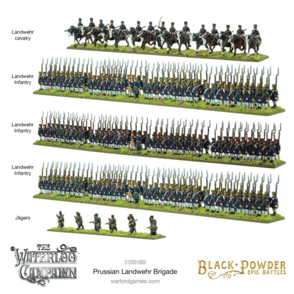Warlord Games Black Powder Epic Battles   Black Powder Epic Battles: Waterloo - Prussian Landwehr Brigade - 312001803 - 5060917990561