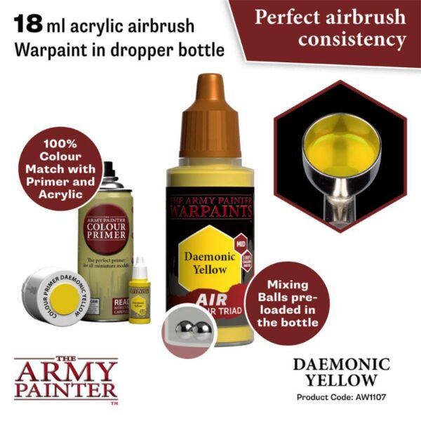 The Army Painter    Warpaint Air: Daemonic Yellow - APAW1107 - 5713799110786