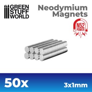 Green Stuff World    Neodymium Magnets 3x1mm - 50 units (N52) - 8436554367580ES - 8436554367580