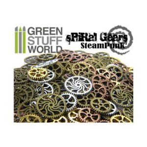 Green Stuff World    SteamPunk SPIRAL GEARS and COGS Beads 85gr - 8436554366514ES - 8436554366514
