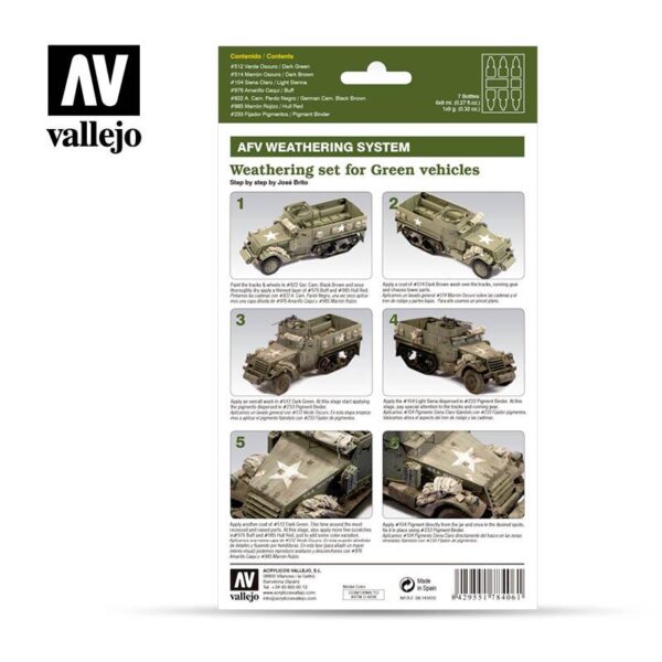 Vallejo    AV Armour Set - AFV Weathering For Green Vehicles - VAL78406 - 8429551784061