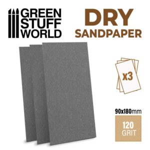 Green Stuff World    Dry Sandpaper - 180x90mm - 120 grit - 8435646502052ES - 8435646502052