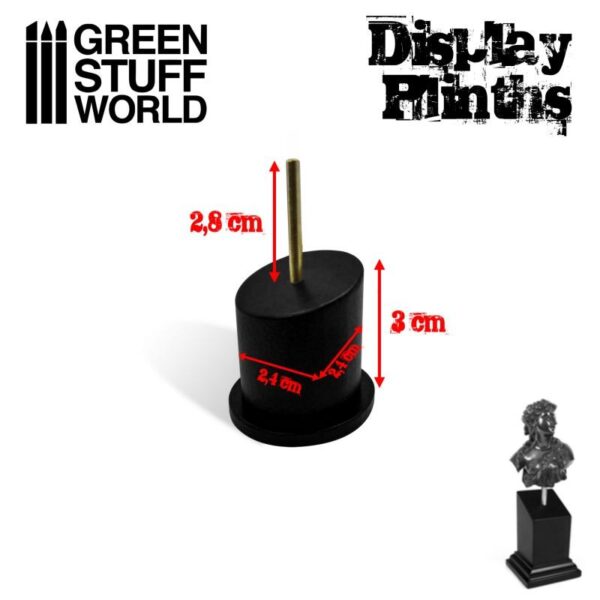 Green Stuff World    Tapered Round Bust Plinth 2,5x2,5cm Black - 8436574504972ES - 8436574504972