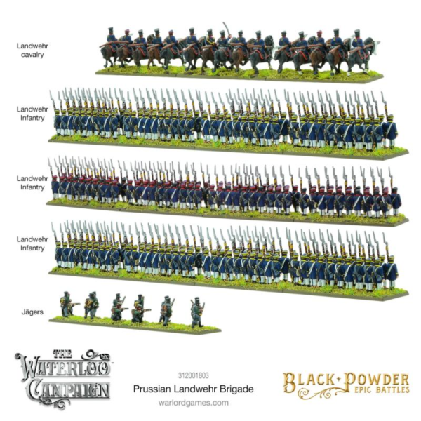 Warlord Games Black Powder Epic Battles   Black Powder Epic Battles: Waterloo - Prussian Landwehr Brigade - 312001803 - 5060917990561
