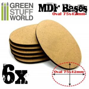 Green Stuff World    MDF Bases - AOS Oval 75x42mm - 8436554366972ES - 8436554366972