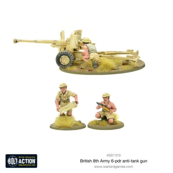 Warlord Games Bolt Action   8th Army 6 pounder AT - 403011019 - 5060572501096