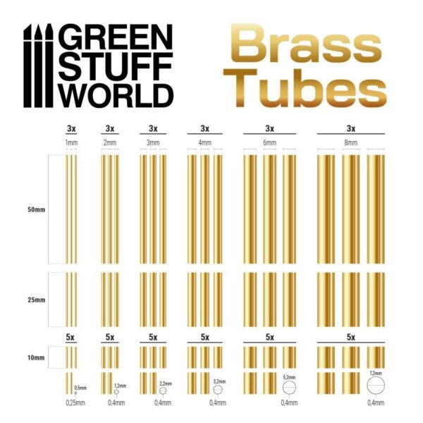 Green Stuff World    Brass Tubes Assortment - 8436574509144ES - 8436574509144
