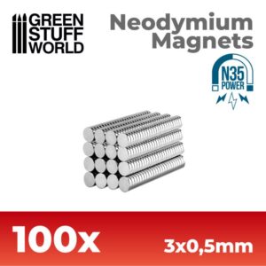Green Stuff World    Neodymium Magnets 3x0.5mm - 100 units (N35) - 8436554365593ES - 8436554365593