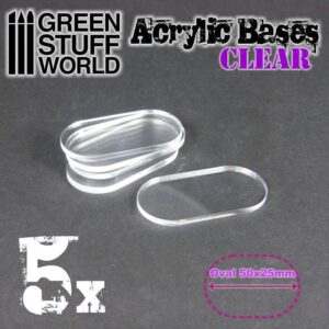 Green Stuff World    Acrylic Bases - Oval Pill 50x25mm CLEAR - 8436554368303ES - 8436554368303