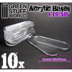 Green Stuff World    Acrylic Bases - Oval Pill 25x70mm CLEAR - 8436554367979ES - 8436554367979