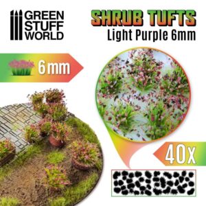 Green Stuff World    Shrubs TUFTS - 6mm self-adhesive - LIGHT PURPLE - 8435646502441ES - 8435646502441