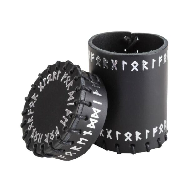 Q-Workshop    Runic Black Leather Dice Cup - CRUN101 - 5907699490745