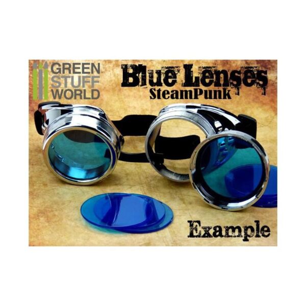 Green Stuff World    1x pair LENSES for Steampunk Goggles - Color BLUE - 8436554361953ES - 8436554361953