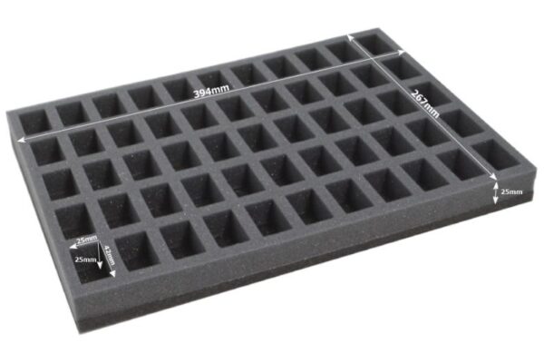 Safe and Sound    Combi box with 68mm deep raster foam tray and  for 110 small minis on 25mm bases - SAFE-C-R682X55M - 5907459694789