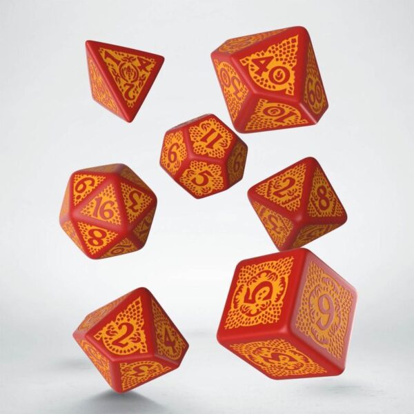 Q-Workshop    Dragon Slayer Red & orange Dice Set (7) - SDRS1D - 5907699493920