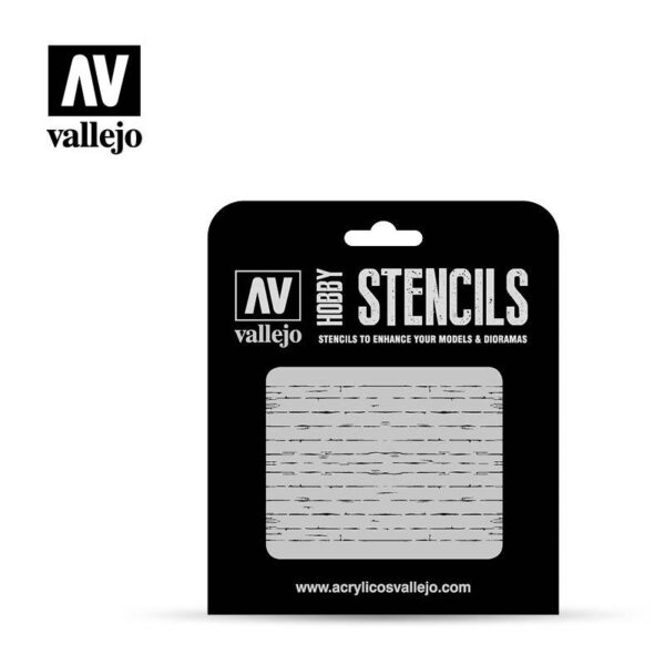 Vallejo    AV Vallejo Stencils - 1:35 Wood Texture No. 1 - VALST-TX006 - 8429551986670