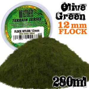 Green Stuff World    Static Grass Flock 12mm - Olive Green - 280 ml - 8436574504477ES - 8436574504477