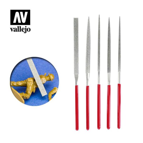 Vallejo    AV Vallejo Tools - Diamond Needle File Set (5pc) - VALT03002 - 8429551930109