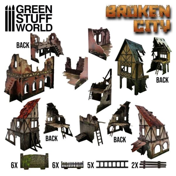 Green Stuff World    Broken City - Terrain Set - 8436574507874ES - 8436574507874