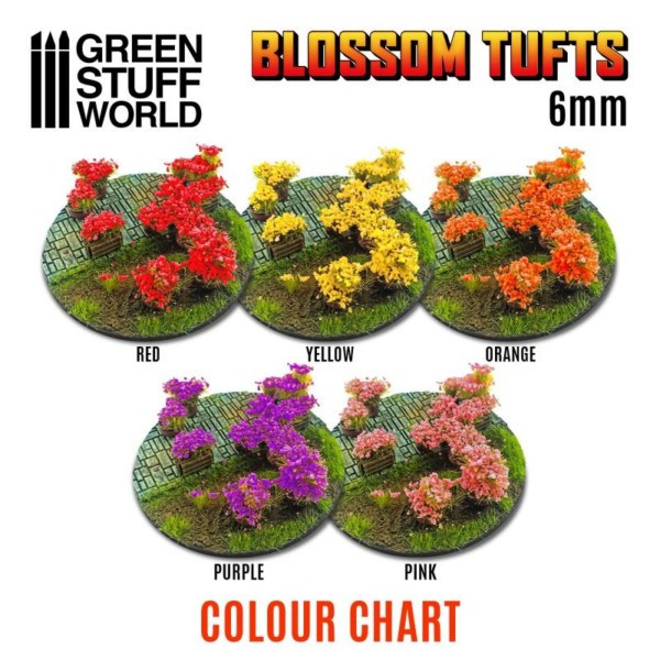 Green Stuff World    Blossom TUFTS - 6mm self-adhesive - PINK - 8435646508368ES - 8435646508368