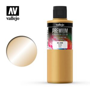 Vallejo    Vallejo Premium Color - 200ml Pearl & Metallics Gold - VAL63049 - 8429551630498