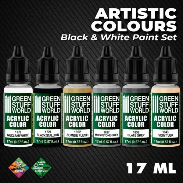 Green Stuff World    Paint Set - Black and White - 8436574506228ES - 8436574506228