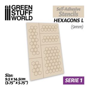 Green Stuff World    Self-adhesive stencils - Hexagons L - 9mm - 8436554369454ES - 8436554369454