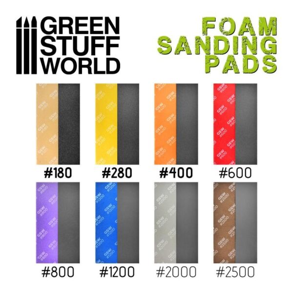 Green Stuff World    Foam Sanding Pads - COARSE GRIT ASSORTMENT x20 - 8435646504773ES - 8435646504773