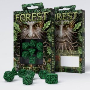 Q-Workshop    Forest 3D Green & black Dice Set (7) - SFOR15 - 5907699491513