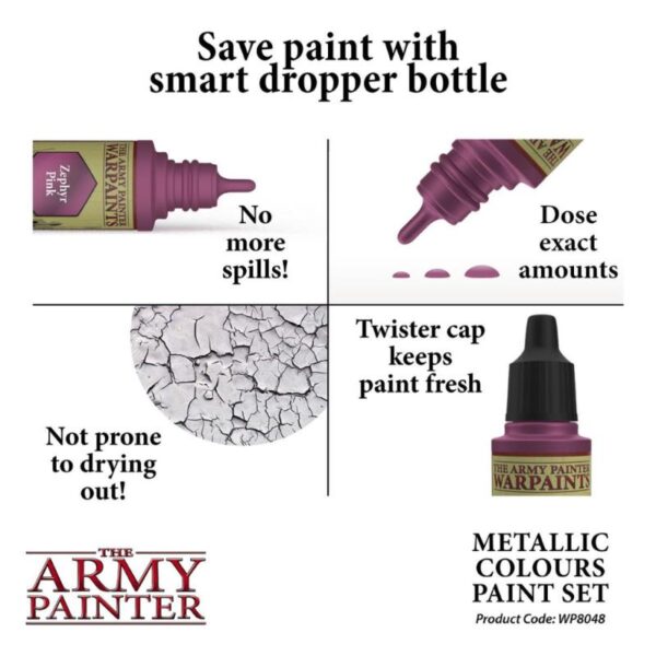 The Army Painter    Warpaints Metallic Colours Paint Set - AP-WP8048 - 5713799804807