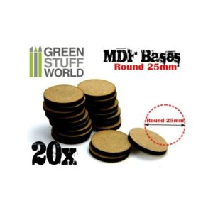 Green Stuff World    MDF Bases - Round 25 mm - 8436554366330ES - 8436554366330
