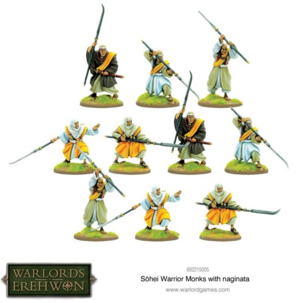 Warlord Games Warlords of Erehwon   Warlords of Erehwon: Sohei Warrior Monks with naginata - 692215005 - 5060572505698