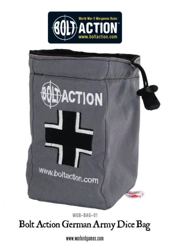 Warlord Games Bolt Action   Bolt Action German Army Dice Bag & Order Dice (Grey) - 408902001 -