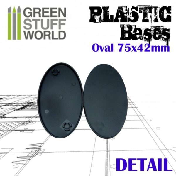 Green Stuff World    Plastic Bases - Oval Pill 75x42mm AOS - 8436574503890ES - 8436574503890