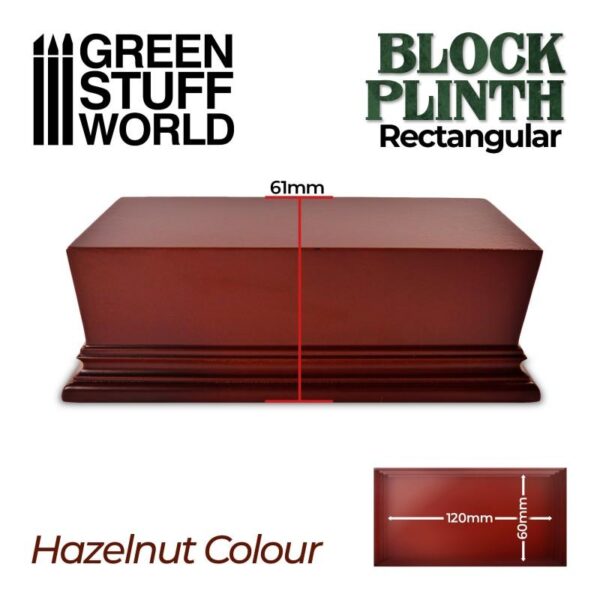 Green Stuff World    Rectangular Top Display Plinth 12x6cm - Hazelnut Brown - 8435646500683ES - 8435646500683