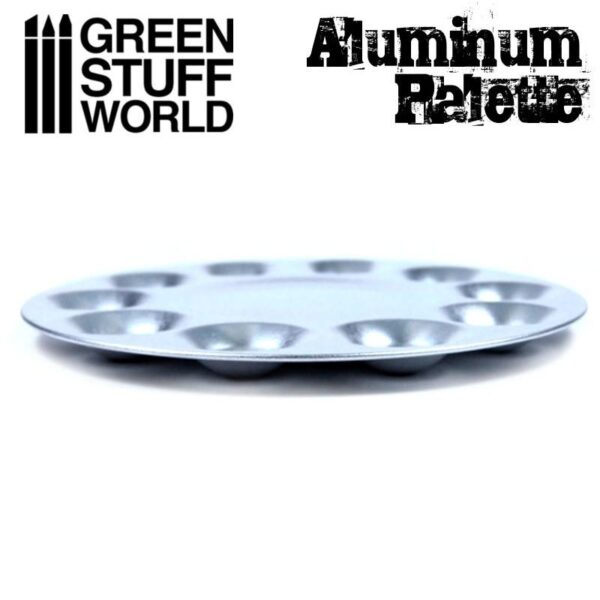 Green Stuff World    Round Aluminium Mixing Palette 10 Wells - 8436574500530ES - 8436574500530