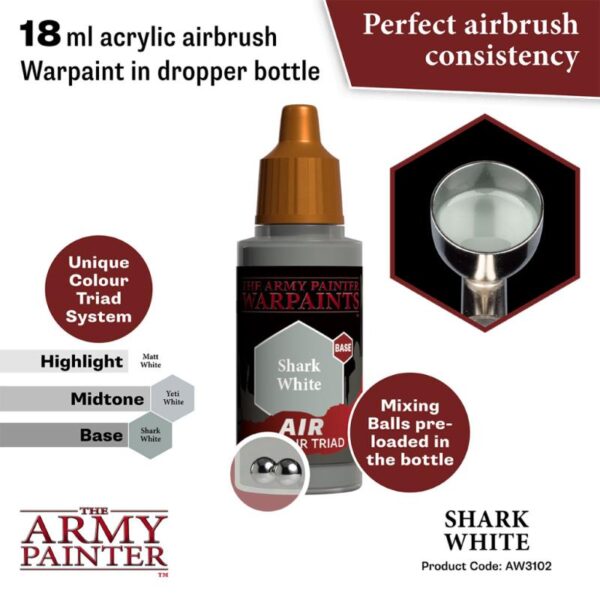 The Army Painter    Warpaint Air: Shark White - APAW3102 - 5713799310285