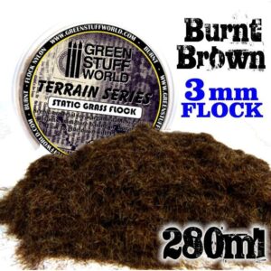 Green Stuff World    Static Grass Flock 3 mm - BURNT Brown - 280 ml - 8436554368426ES - 8436554368426