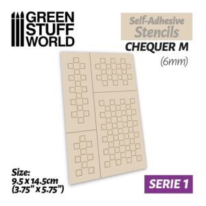 Green Stuff World    Self-adhesive stencils - Chequer M - 6mm - 8436574500011ES - 8436574500011