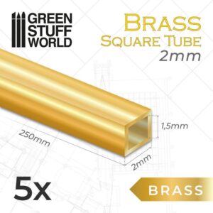 Green Stuff World    Square Brass Tubes 2mm - 8435646505442ES - 8435646505442
